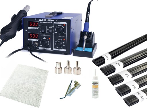АПАРАТ ДЛЯ ЗВАРЮВАННЯ ПЛАСТИКОВ 852D+ + БІНДЕРИ MESH BOOT