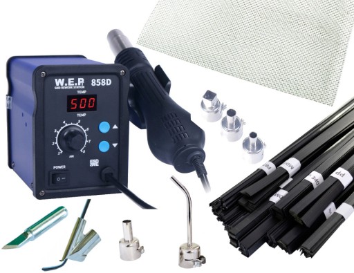 АПАРАТ ДЛЯ ЗВАРЮВАННЯ ПЛАСТИКУ HOTAIR WEP 858D + 6 наконечників
