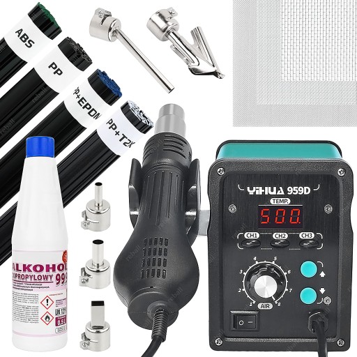 HOTAIR YIHUA 959D 700W ЗВАРЮВАЛЬНИЙ АПАРАТ ПЛАСТИКУ АВТОМОБІЛІ ПОБУТОВА ТЕХНІКА КОРПУСИ БІНДЕР ABS PP