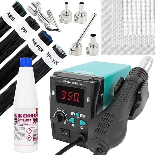 АППАРАТ ДЛЯ СВАРКИ ПЛАСТИКА МОЩНОСТЬЮ 700ВТ - НАБОР НАСАДОК XL СВЯЗЧИК ABS PP, НО СОПЛО IPA