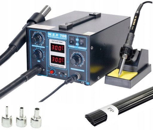 WEP 706 АПАРАТ ДЛЯ ЗВАРЮВАННЯ ПЛАСТИКУ +3x НАСАДКА, ПЛАСТ