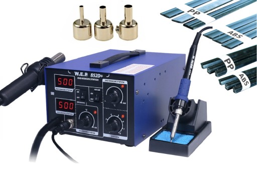 WEP 852D+ МАШИНА ДЛЯ СВАРКИ ПЛАСТИКОВ +3 НАСАДКИ + СВЯЗУЮЩИЕ МАШИНЫ
