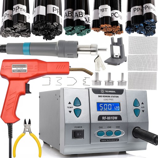 АПАРАТ ДЛЯ ЗВАРЮВАННЯ ПЛАСТИКУ TECHREBAL ПАЯЛЬНА СТАНЦІЯ RF-861DW 1000W BINDER SET