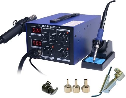 WEP 852D+ АПАРАТИ ДЛЯ ЗВАРЮВАННЯ ПЛАСТМАКСІВ + НАСАДКИ + ЧОВІК ЗАЛІЗА
