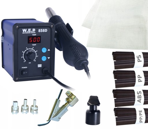 WEP 858D ПЛАСТИКОВЫЙ СВАРОЧНЫЙ АППАРАТ + 5ДИШИ + СВЯЗУЮЩЕЕ СЕТКА