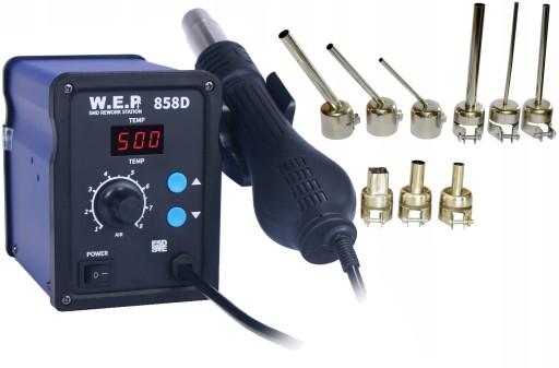 Plastic WELDER WEP 858D + 9X NOZZLE + GUIDE