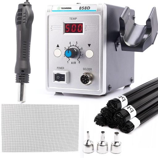 СВАРОЧНЫЙ МАШИН ПАЯЛЬНАЯ СТАНЦИЯ 858D TECHREBAL КОМПЛЕКТ ГОРЯЧЕГО ВОЗДУХА 700 Вт КОМПЛЕКТ