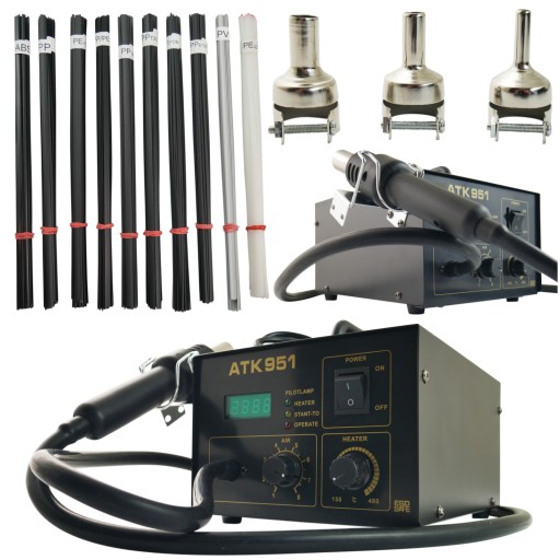 АППАРАТ ДЛЯ СВАРКИ ПЛАСТМАСС АТ-951 Д+ НАБОР СВЯЗЫВАЮЩИХ 10х100 - смесь треугольных полосок