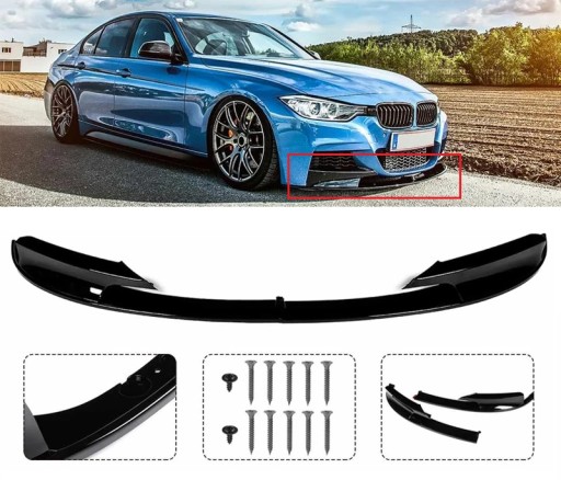 ЮБКА БАМПЕРА С РАЗДЕЛИТЕЛЕМ, ЧЕРНАЯ ГЛЯНЦЕВАЯ M SPORT ДЛЯ BMW F30 F31 2012-2018