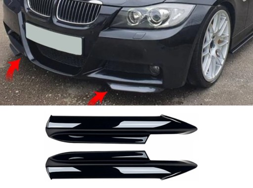 СПІДНИЦЯ БАМПЕРА ДЛЯ BMW E90 E91 2005-2008 GLOSS BLACK M ПАКЕТ