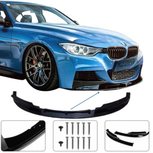 ЮБКА БАМПЕРА С РАЗДЕЛИТЕЛЕМ ДЛЯ BMW F30 F31 2012-2018 ГЛЯНЦЕВЫЙ ЧЕРНЫЙ M SPORT