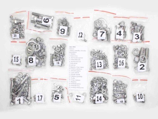 ROY14220 - Гвинти WFM OSA M52 повний комплект для всього двигуна Нержавіюча сталь TI