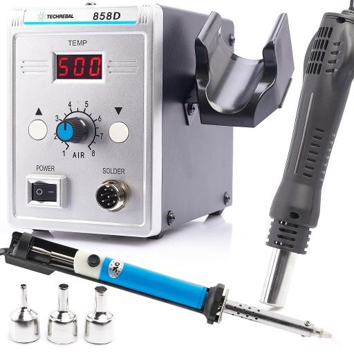 ПАЯЛЬНАЯ СТАНЦИЯ 858D СВАРОЧНЫЙ МАШИНА ЭЛЕКТРОЭКСТРАКТОР TECHREBAL SET