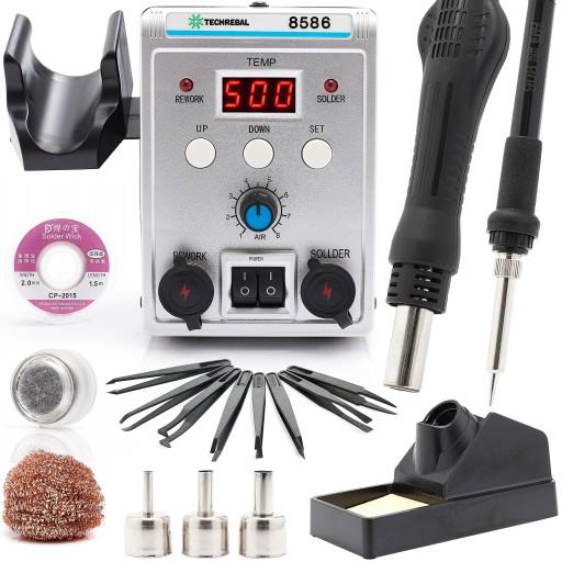 ПАЯЛЬНА СТАНЦІЯ TECHREBAL 8586 НАБІР ГОРЯЧОГО ПОВІТРЯНОГО ЖАЛА 11 ШТ.