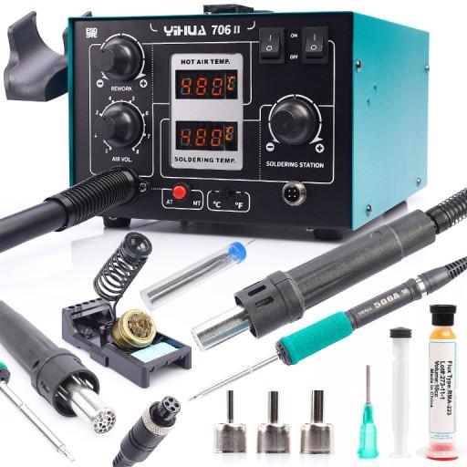 Паяльная станция YIHUA 706 II ПАЯЛЬНИК ГОРЯЧИМ ВОЗДУХОМ T12 FLUX