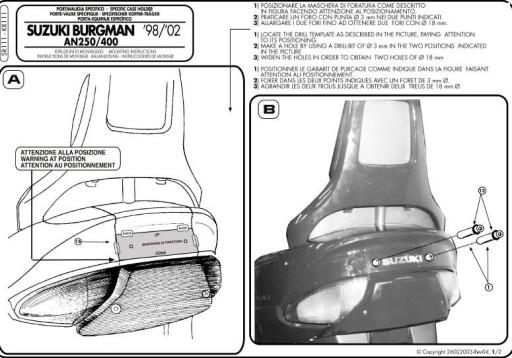 РАМА КАППА ПЛИТА БАГАЖНИК SUZUKI BURGMAN 250 400