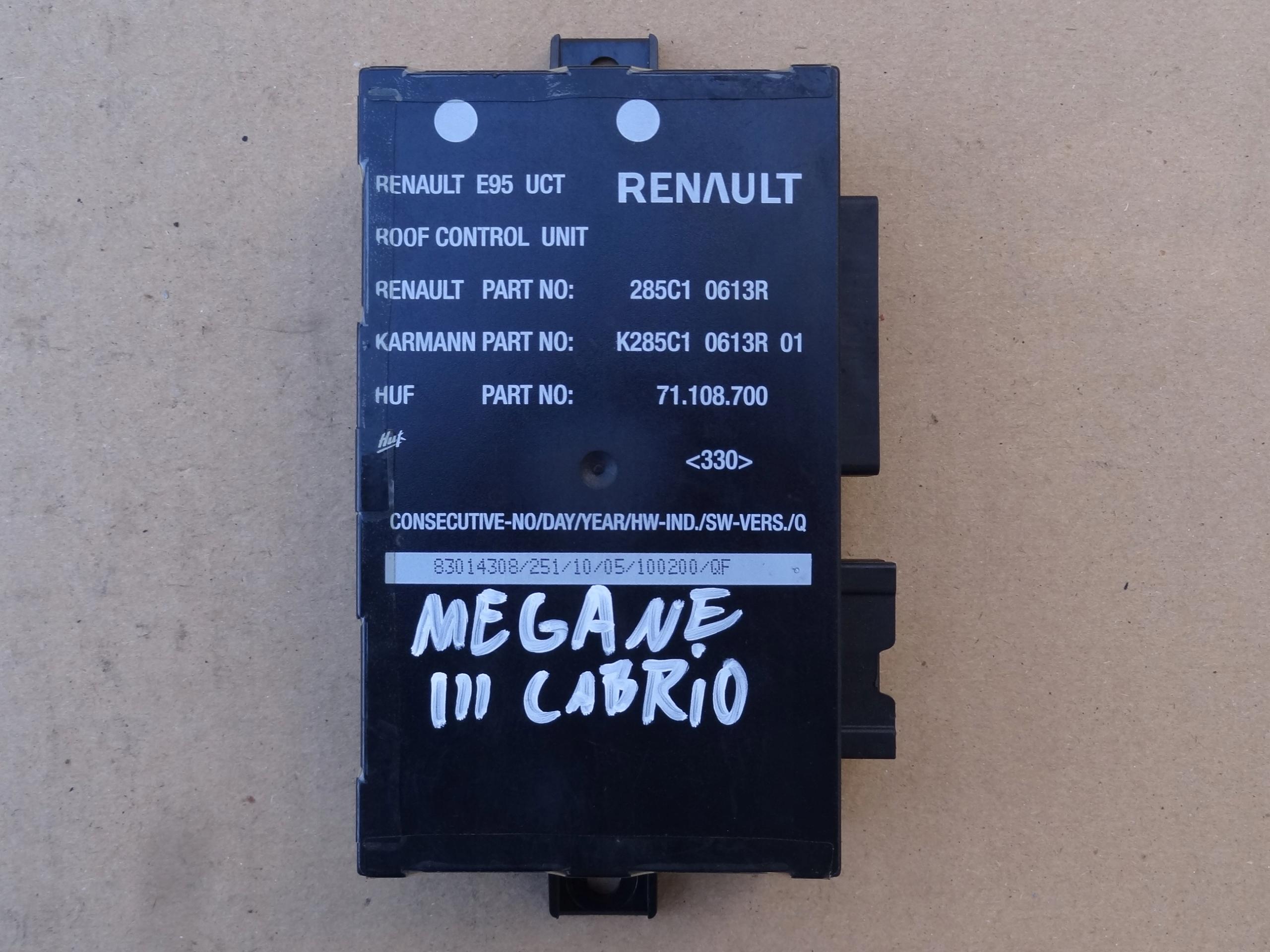 285C1 0613R - МОДУЛЬ ВОДИТЕЛЯ КРЫШИ RENAULT MEGANE III КАБРИОЛЕТ