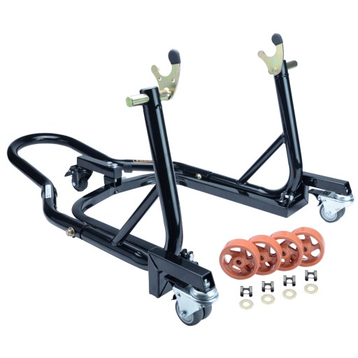 ПІДЙОМНИК ДЛЯ МОТОЦИКЛА РУХОМИЙ НА ЗАДНЬОМУ ЧАСТІ РОЛИКА ПОВОРОТНИКА З ВІЗКОМ