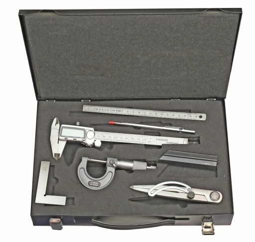 КОРПУС + МІКРОМЕТР + ПРАВИЛО + КУТНИК + ПРАВИЛО + КОМПЛЕКТ НАКЛАДОК