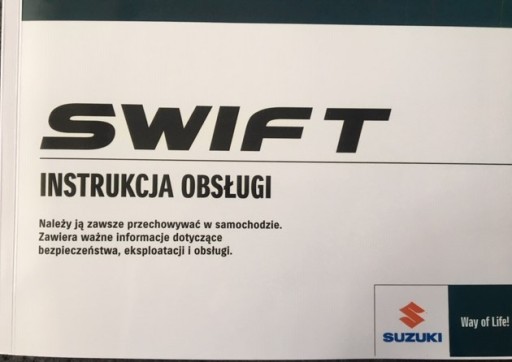 SUZUKI SWIFT Sport Польша руководство по эксплуатации 2017-