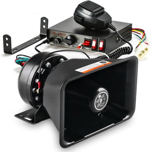 46239 - Сирена МегаФон Ріг 200 Вт 9 тонів фанфари поліція охоронець гучний 130 дБ