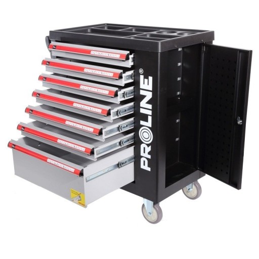 ИНСТРУМЕНТАЛЬНЫЙ ШКАФ НА КОЛЕСАХ PROLINE, 7 ЯЩИКОВ С ОБОРУДОВАНИЕМ 206 ЭЛЕМЕНТОВ