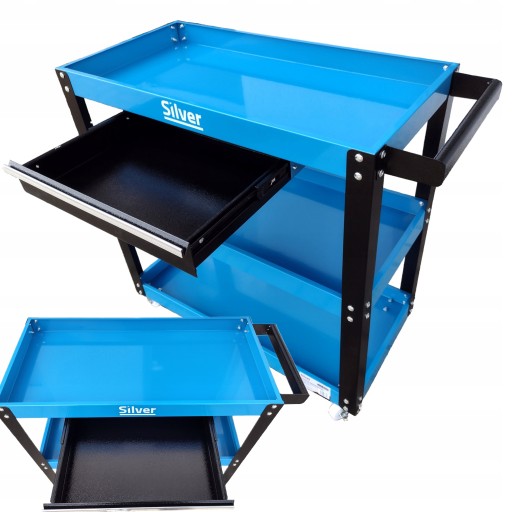 ШАФА СЕРВІСНА МАЙСТЕРНЯ ВІЗОК ДЛЯ ІНСТРУМЕНТІВ З 3 ПОЛИЦЯМИ І ЯЩИКОМ 150кг