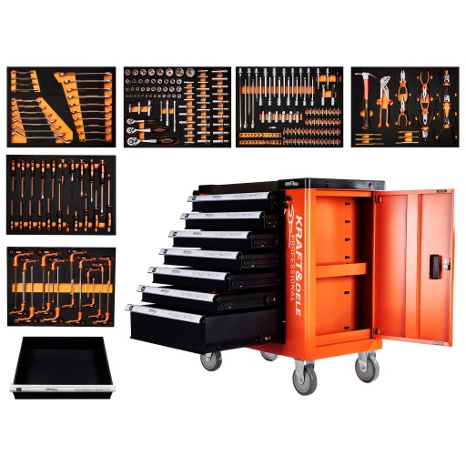 ИНСТРУМЕНТАЛЬНЫЙ ШКАФ ДЛЯ МАСТЕРСКОЙ ТЕЛЕЖКА С ОБОРУДОВАНИЕМ, СТАБИЛЬНАЯ, 258 ЭЛЕМЕНТОВ