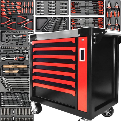 ШАФА МАЙСТЕРНЯ СЕРВІСНИЙ ВІЗОК ІНСТРУМЕНТАЛЬНИЙ З ОБЛАДНАННЯМ YATO 172 шт.