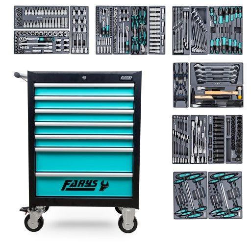 ШКАФ ДЛЯ МАСТЕРСКОЙ ИНСТРУМЕНТАЛЬНАЯ ТЕЛЕЖКА + ОБОРУДОВАНИЕ 297 шт. ФР4045-F6