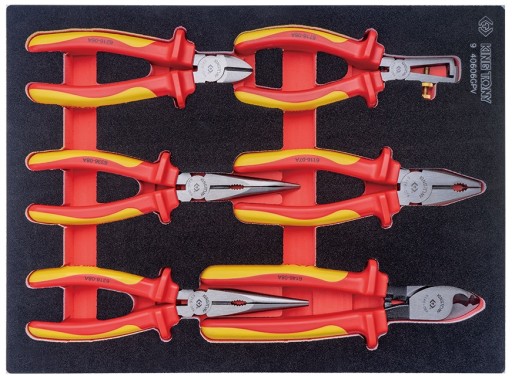 КЛЕЩИ ИЗОЛИРОВАННЫЕ VDE Кусачки COMBIKrate 1000V 6шт KING TONY