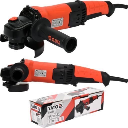 КУТОВА ШЛІФУВАЛЬНА МАШИНА 125 ММ 1400 ВТ YATO КУТОВИЙ КРОНШТЕЙН