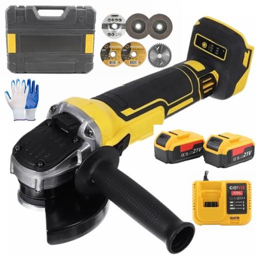 АКУМУЛЯТОРНА КУТОВА ШЛІФУВАЛЬНА МАШИНА БЕЗЩІТОЧНА 2 ЗАРЯДНИЙ ПРИСТРІЙ КОМПЛЕКТ ДИСКІВ