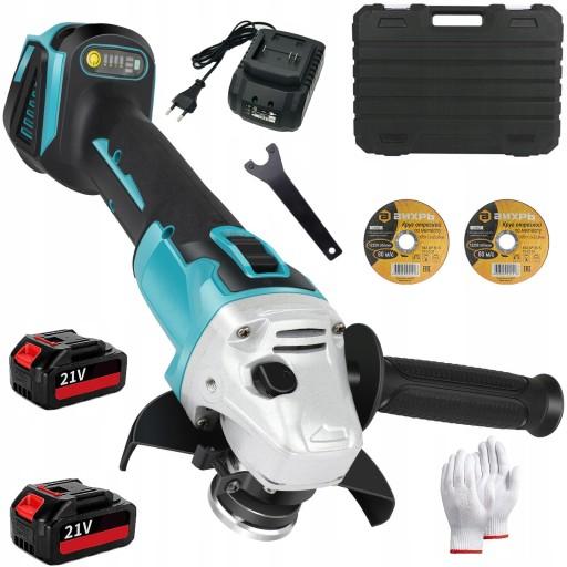 АККУМУЛЯТОРНАЯ УГЛОВАЯ ШЛИФОВАЛЬНАЯ МАШИНА БЕСЩЕТОЧНАЯ РЕЗИНОВАЯ УГЛОВАЯ 2x АККУМУЛЯТОРНЫЙ ДИСК