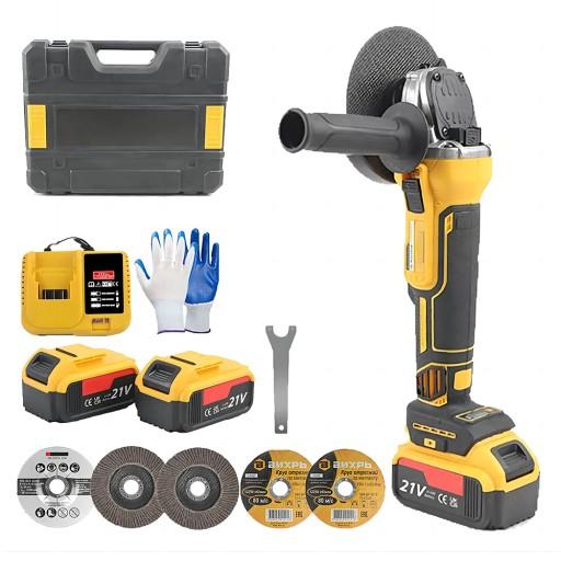 АКУМУЛЯТОРНА КУТОВА ШЛІФУВАЛЬНА МАШИНА БЕЗЩІТКОВИЙ ГУМОВИЙ КУТОВИЙ 2x АКУМУЛЯТОРНИЙ ДИСК