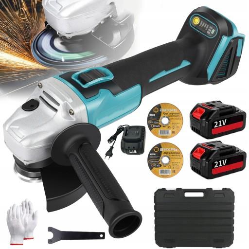 АККУМУЛЯТОРНАЯ УГЛОВАЯ ШЛИФОВАЛЬНАЯ МАШИНА ДЛЯ MAKITA 21 В 125 ММ + 2 АККУМУЛЯТОРА