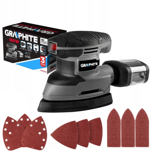 ОРБІТАЛЬНА ШЛІФУВАЛЬНА МАШИНА DELTA 180W 140 * 80 GRAPHITE