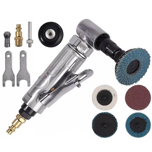 ПНЕВМАТИЧНА КУТОВА ШЛІФУВАЛЬНА МАШИНА 6 ММ 1/4'' З АКСЕСУАРАМИ