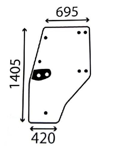 04352850 - DEUTZ AGROPRIMA СКЛО ДВЕРІ ЛІВЕ ЗЕЛЕНЕ 04352850