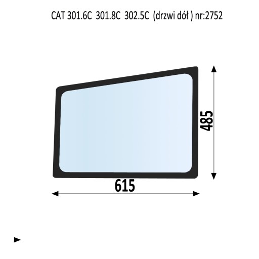 2501013 - Стекло нижней двери CAT 301.6 C 301.8 C 302.5 C