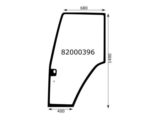 82000396 - СТЕКЛО ДВЕРИ ЛЕВОЕ NEW HOLLAND ПРИКЛЕЕННОЕ 82000396