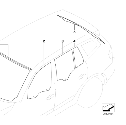 51317055432 - Скло заднє зд BMW X3 E83