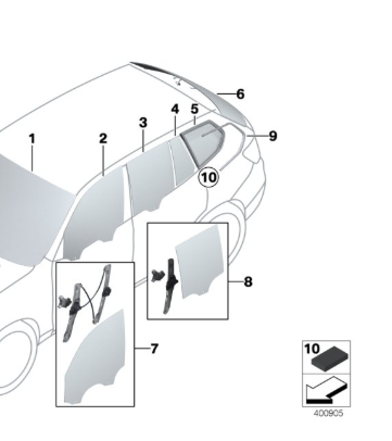 51317329452 - Скло заднє зд BMW X3 F25