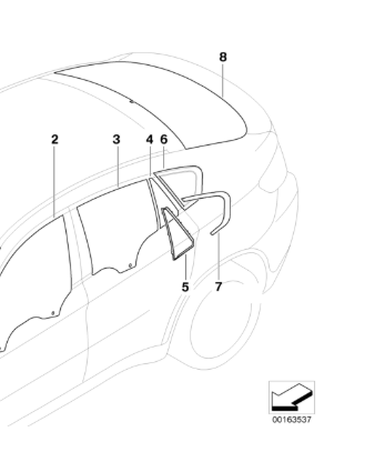 51317195331 - Скло заднє зд BMW X6 E71