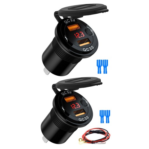 6935461155492 - Автомобільний водонепроникний зарядний пристрій з вимикачем