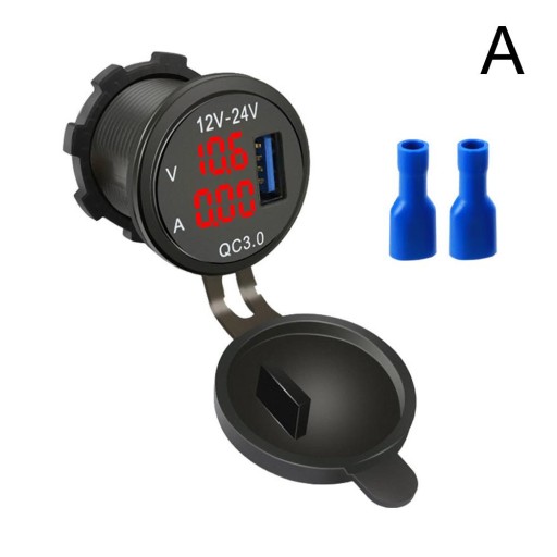 Автомобильный вольтметр и амперметр QC3.0 «три в одном»