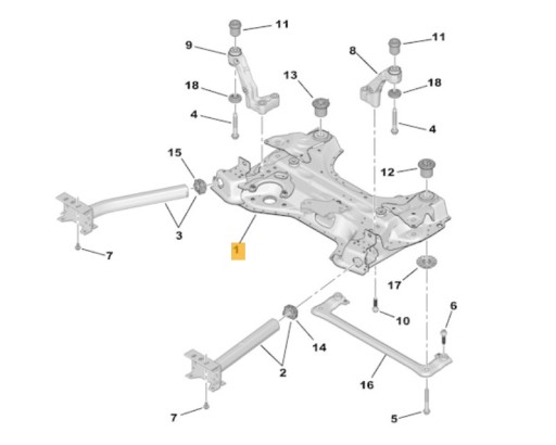9677071680 9675239880 - Салазки люлька рама траверса кронштейн поперечный рычаг балка citroen c4 picasso ii 13-