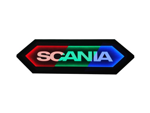 Світлодіодна панель Scania 3D панель Екошкіра Логотип на задній стінці, над ліжком S03-R