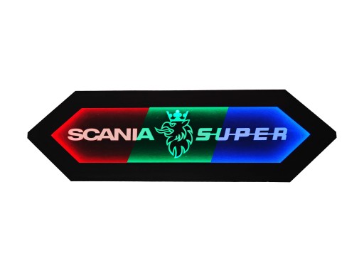 Світлодіодна панель Scania 3D панель Екошкіра Логотип на задній стінці, над ліжком S05-RGB