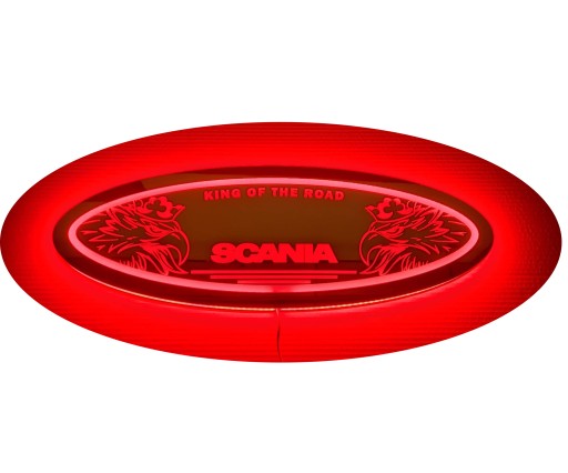 Дзеркало Scania LED, логотип на задній стінці, над ліжком S02-RED